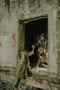 Man Helping Another Person